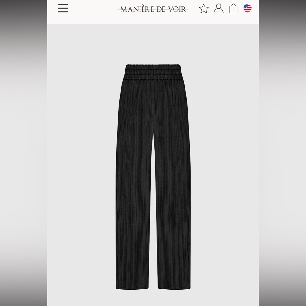 Maniere De Voir Black Pinstripe Pants
